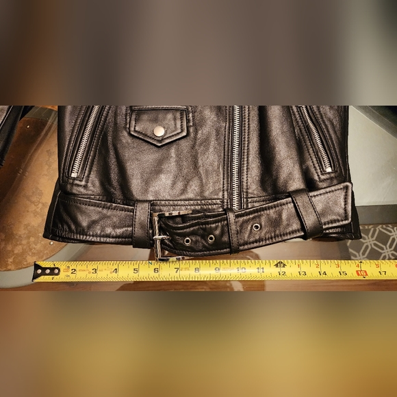 NWT Michael Kors Black Leather Moto Motorcycle Jacket Size Small - Picture 16 of 16